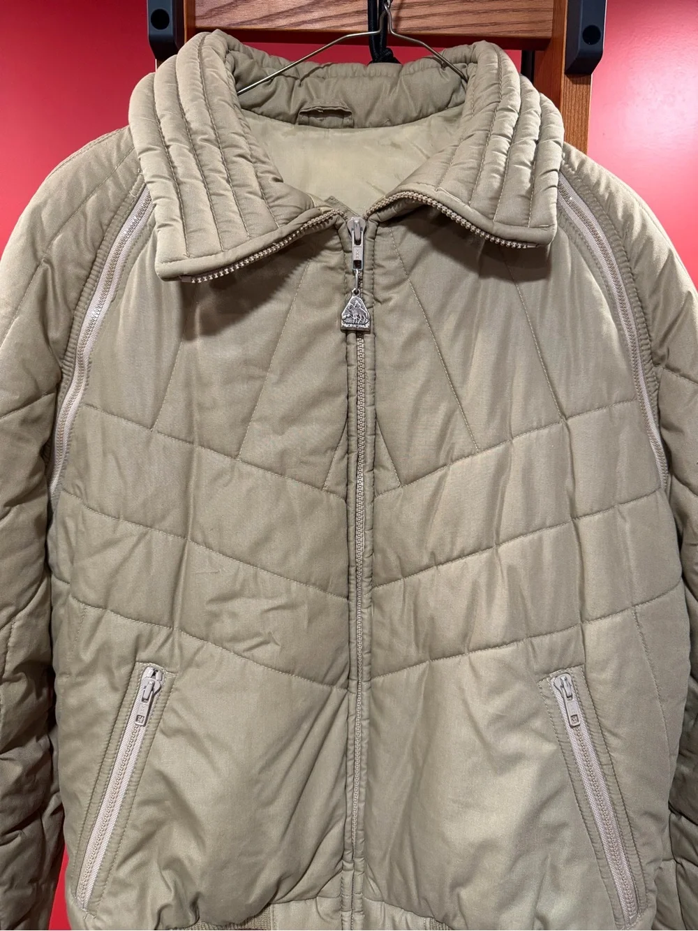 Vintage Pacific Trail Convertible Puffer Jacket Zip Off Sleeves Women’s M Tan - Picture 5 of 13